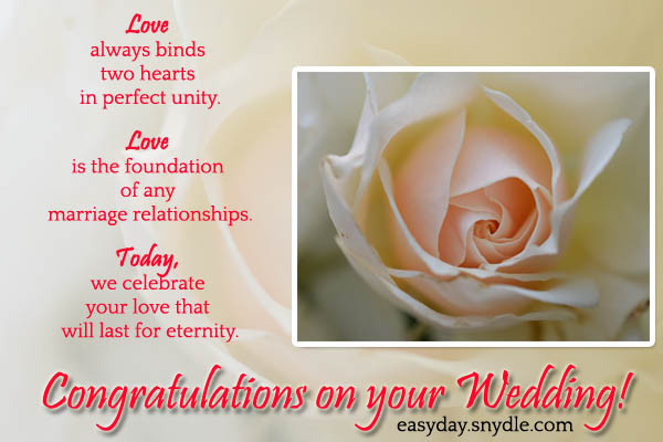 Congratulation On Your Marriage Quotes
 wedding wishes image Easyday