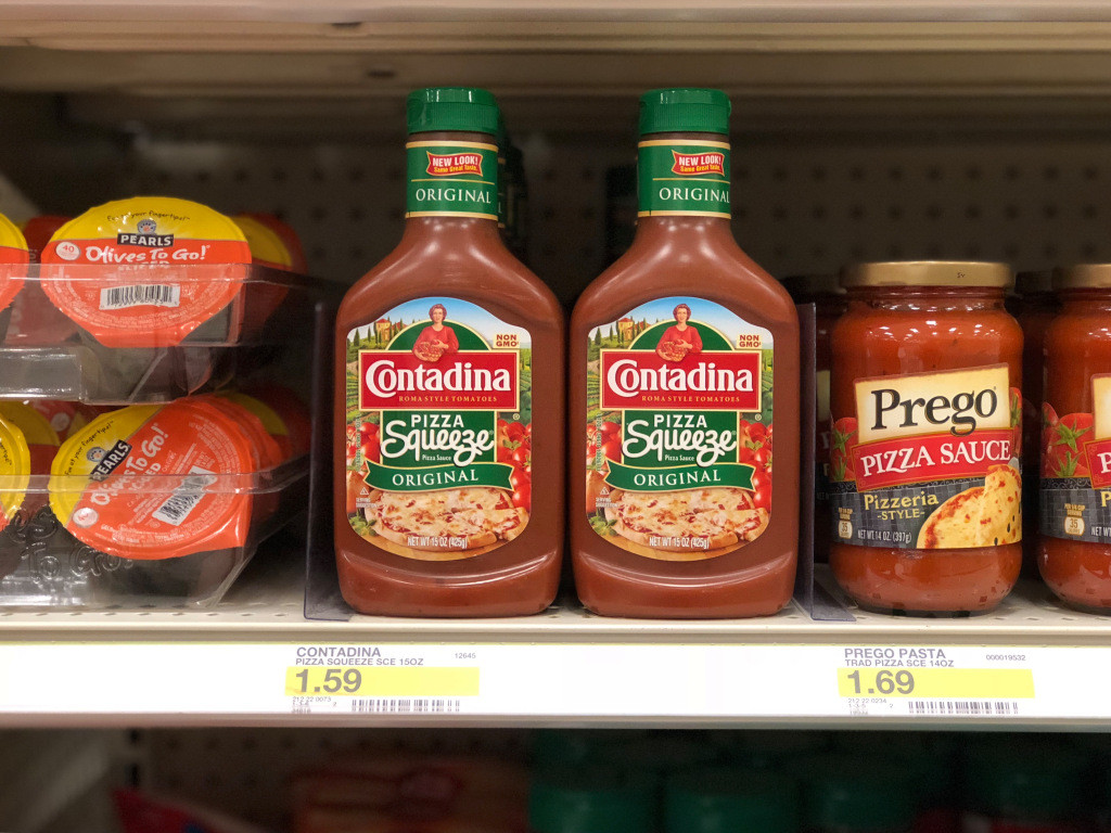Contadina Pizza Sauce
 Contadina Pizza Sauce 15 Ounce Bottle ly 95¢ at Tar