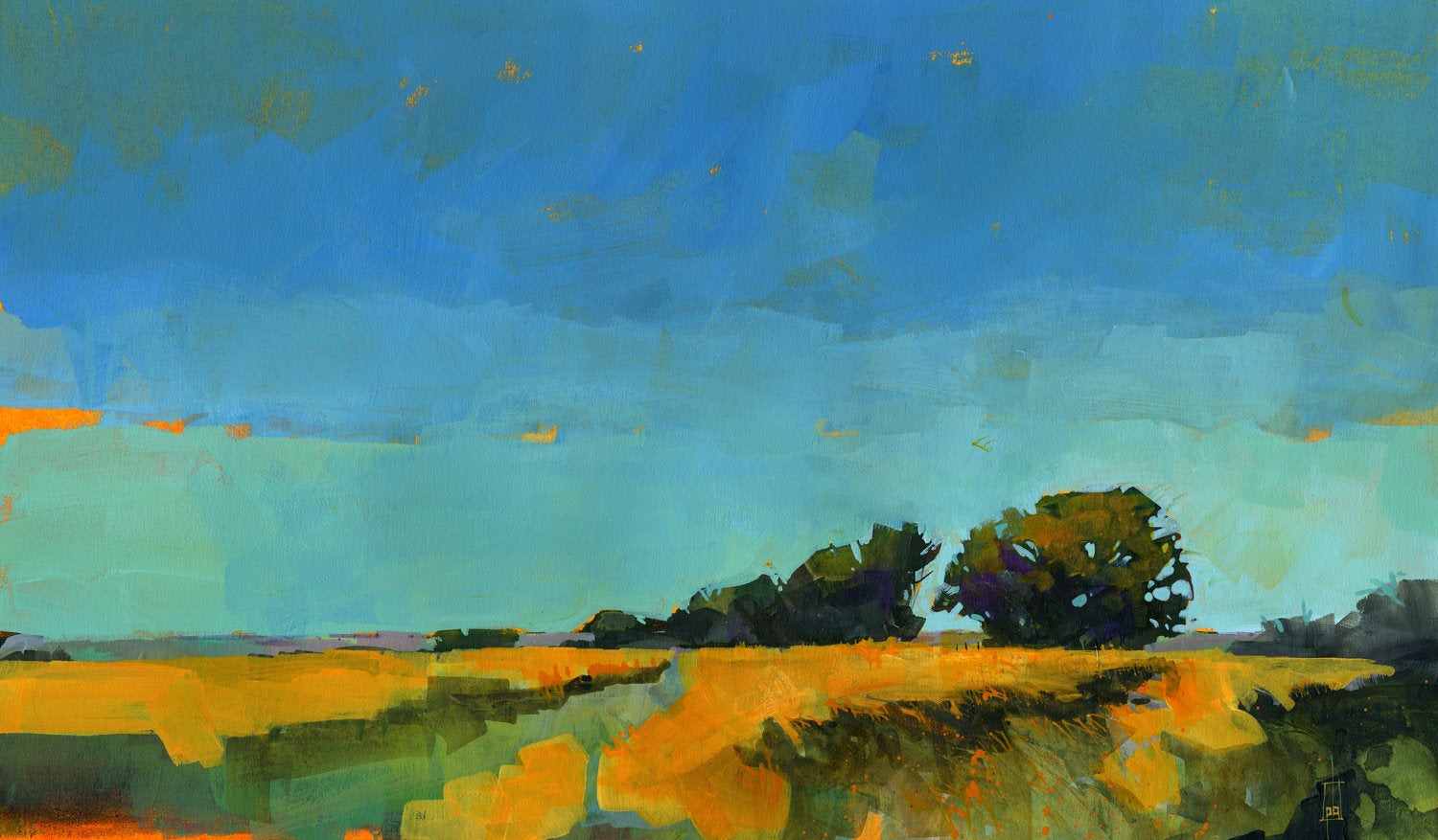 Contemporary Landscape Painting
 Original semi abstract landscape painting Oblique