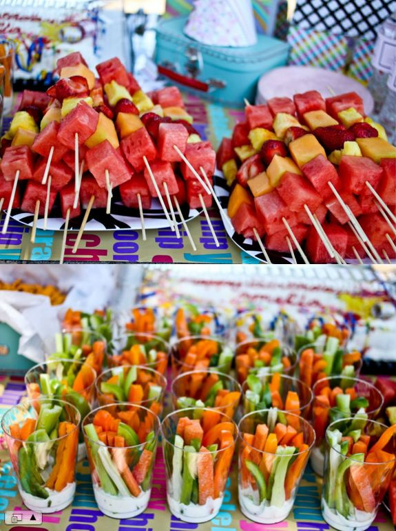 Cookout Party Food Ideas
 cookout Love this idea of the fruit skewers and veggie