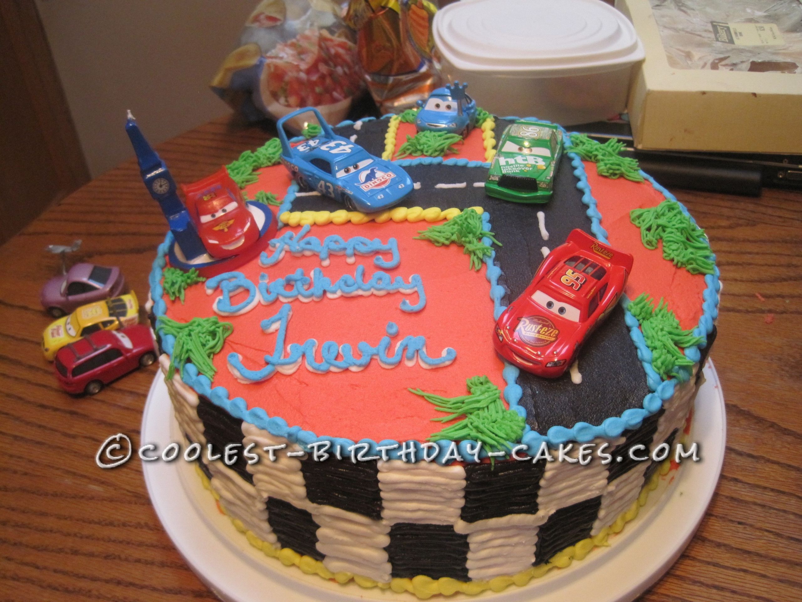 Coolest Birthday Cakes
 Cool Homemade Cars Birthday Cake with Toy Car Toppers