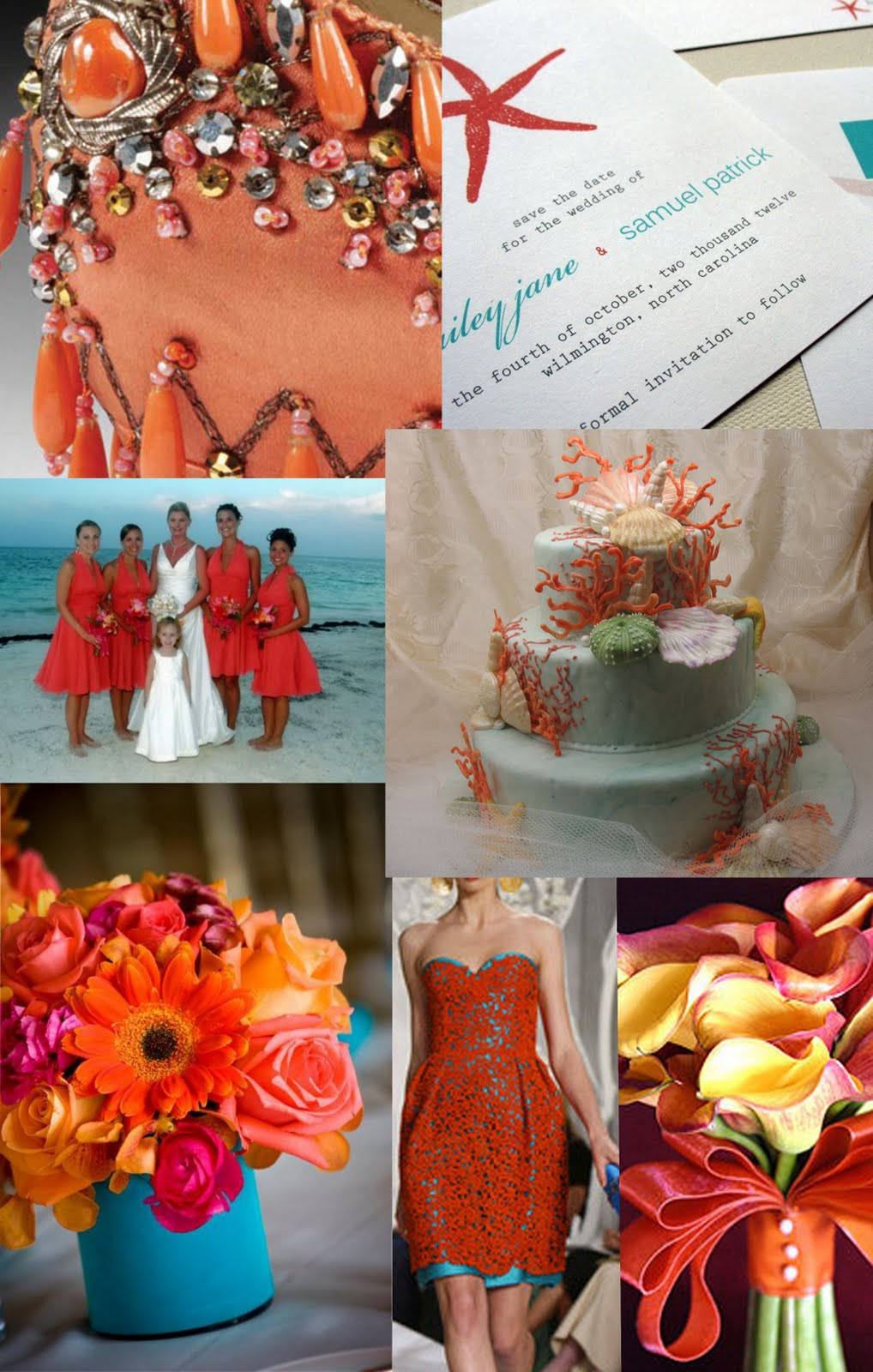 Coral Color Wedding
 Weddingzilla Wedding Inspiration Board Coral and