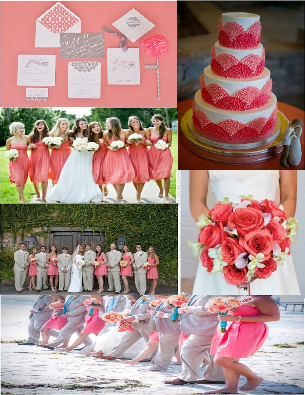 Coral Color Wedding
 Pink Cupcake Weddings Inspiration Board Coral