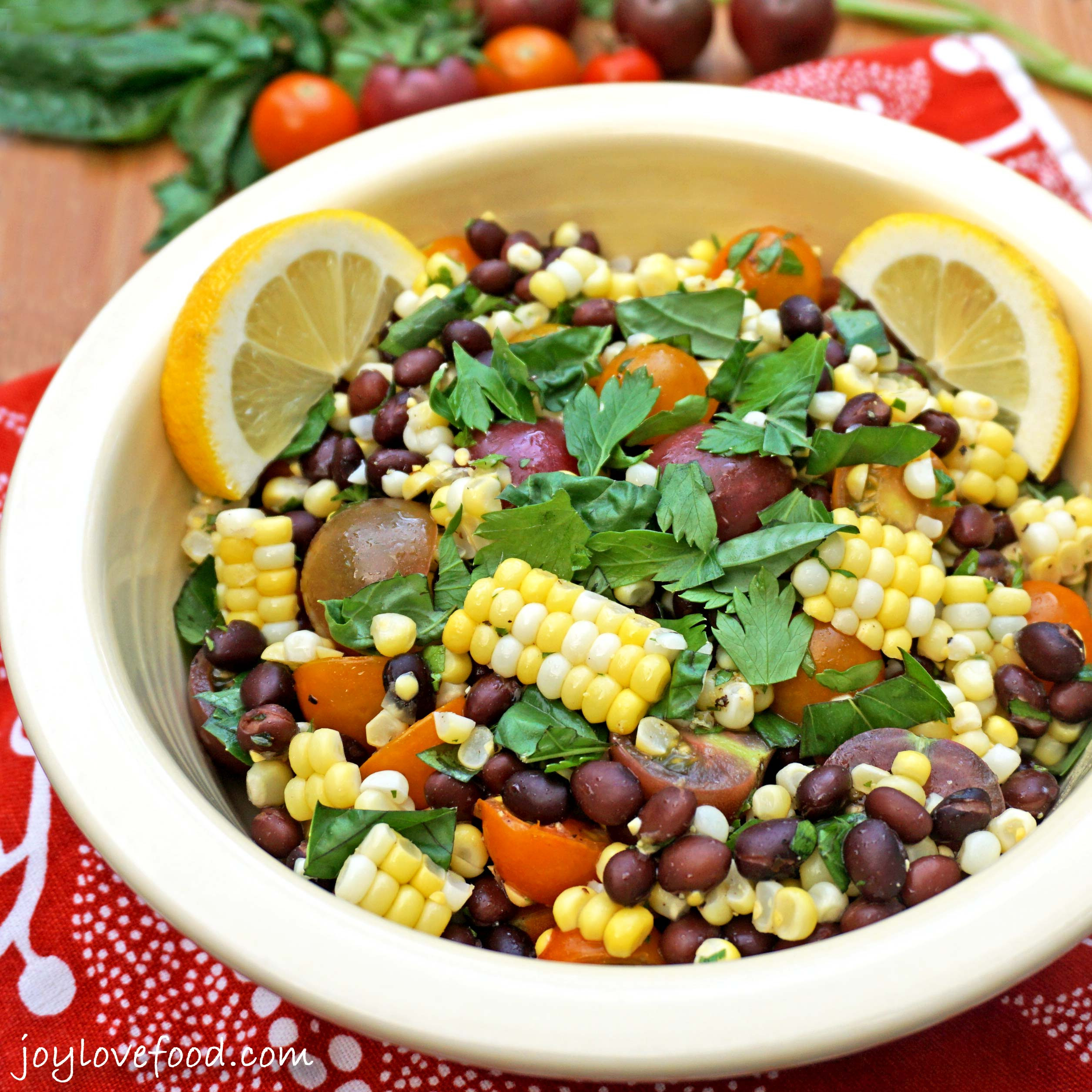 Corn Bean Salad
 Tomato Corn and Black Bean Salad Joy Love Food