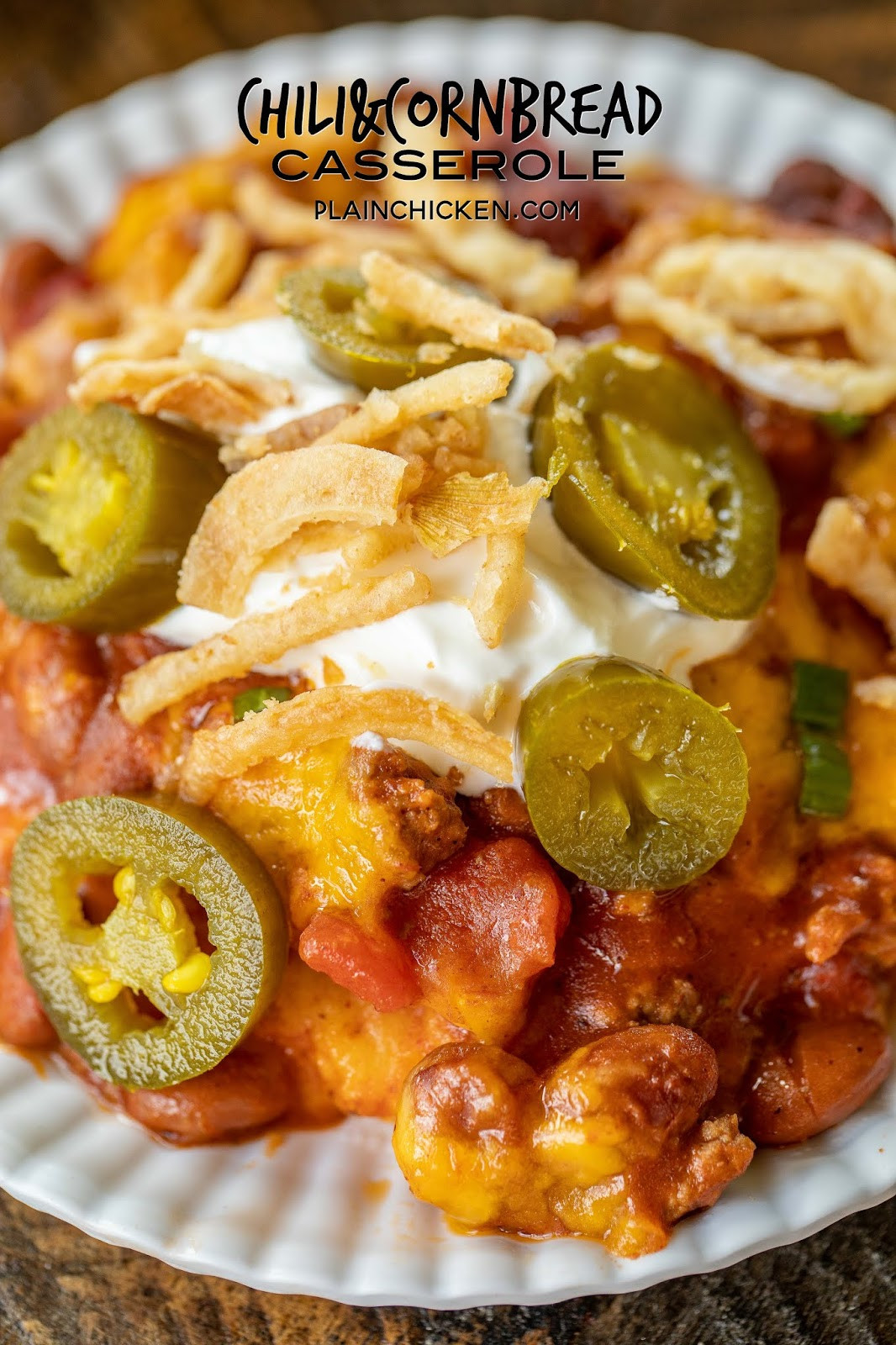 Cornbread Topped Casserole
 Chili & Cornbread Casserole