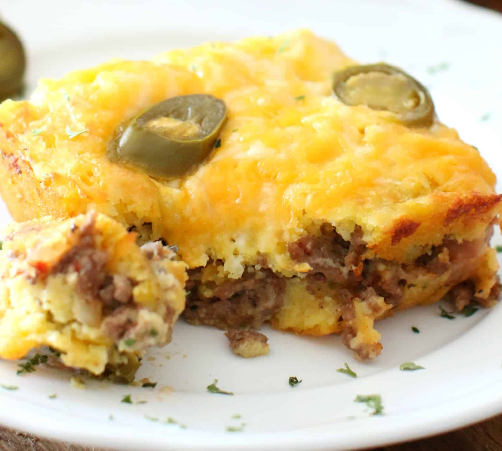 Cornbread Topped Casserole
 Beefy Cornbread Casserole