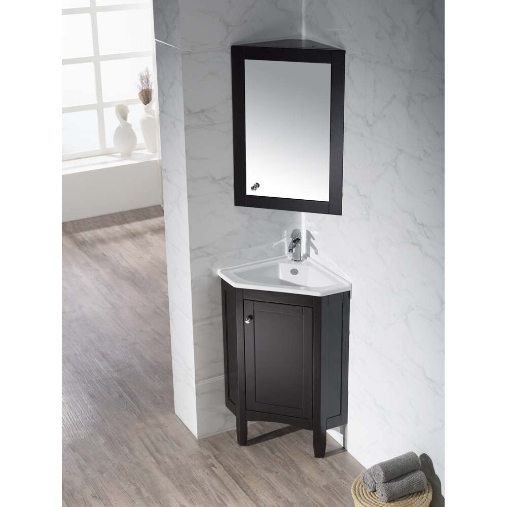 Corner Bathroom Mirror
 dCOR design Argo 25" Single Corner Bathroom Vanity Set