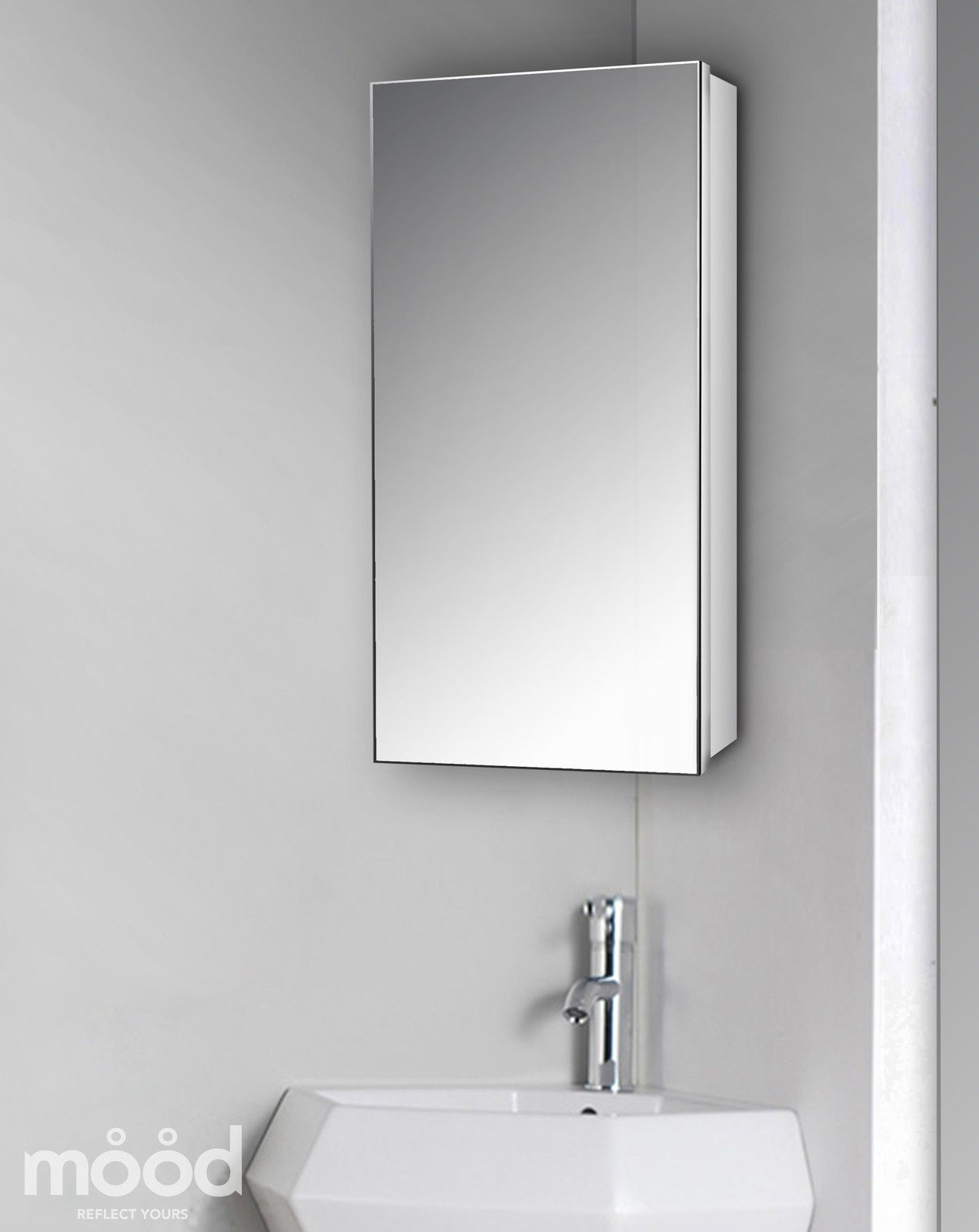 Corner Bathroom Mirror
 Elegant Slim Corner Bathroom MIRROR CABINET 65x30 with