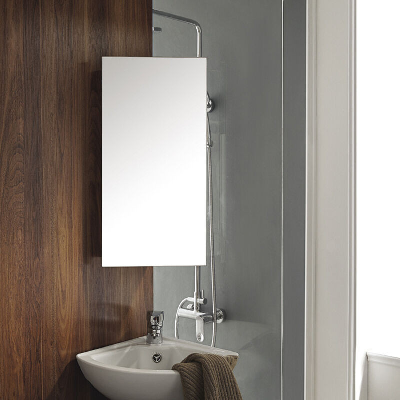 Corner Bathroom Mirror
 Luxury Stainless Steel Wall Corner Mirror Storage Cupboard