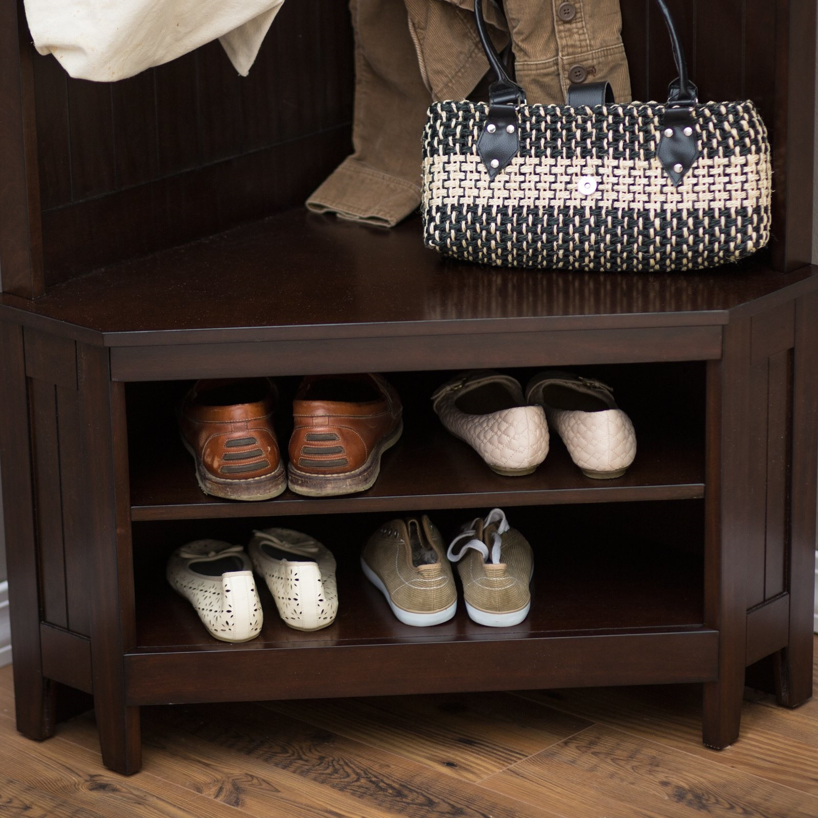 Corner Entryway Storage Bench
 Entryway Storage Bench Corner Hall Tree Furniture Wood