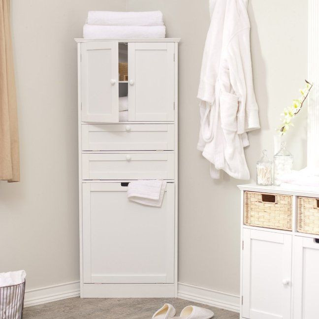 Corner Linen Cabinet For Bathroom
 Corner linen cabinet tower With images