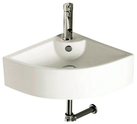 Corner Wall Mount Bathroom Sinks
 Corner White Ceramic Wall Mounted or Vessel Bathroom Sink