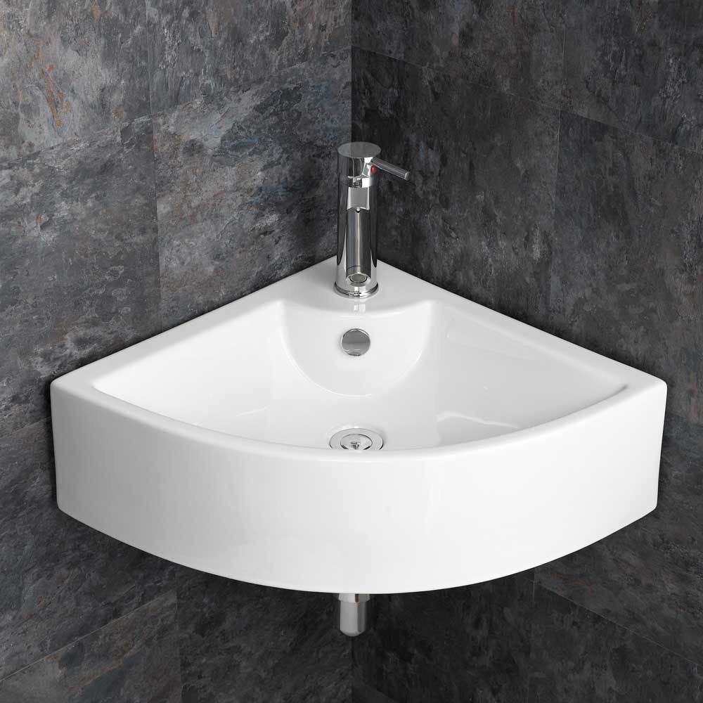 Corner Wall Mount Bathroom Sinks
 Modern 660mm Prato Corner Bathroom Wash Basin Wall