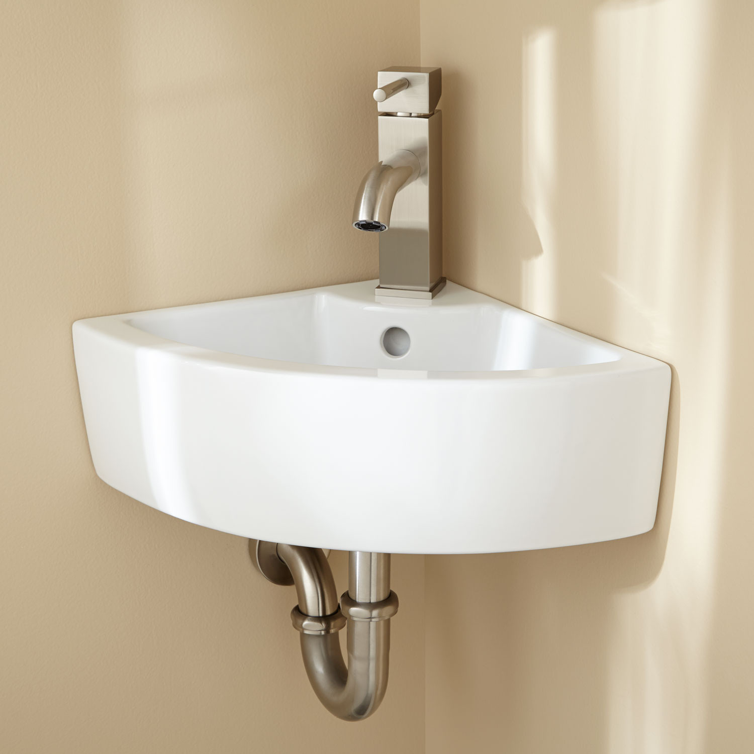 Corner Wall Mount Bathroom Sinks
 Signature Hardware Amelda Porcelain Wall Mount Corner