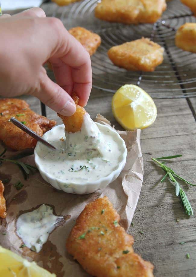 Cornmeal Fish Batter
 Rosemary cornmeal beer battered fish Running to the Kitchen