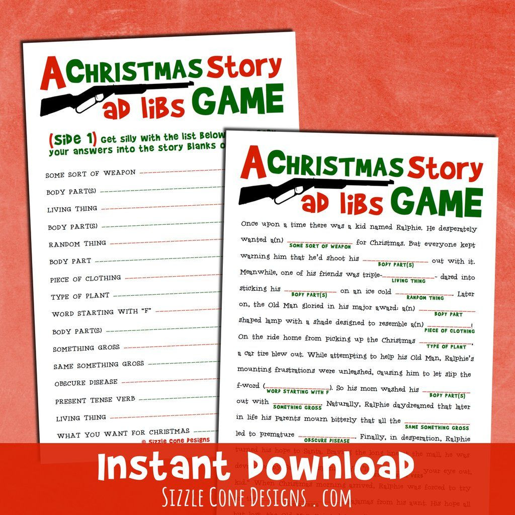 Corporate Holiday Party Game Ideas
 A Christmas Story Movie Party Game Printable Mad Libs [