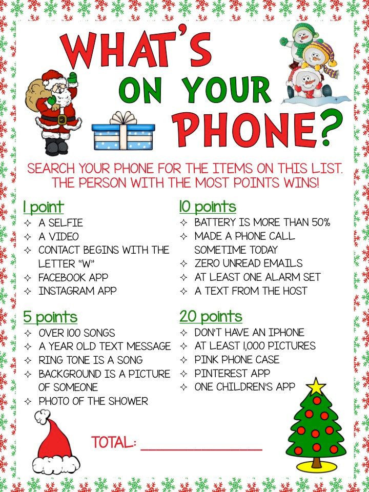 Corporate Holiday Party Game Ideas
 What s Your Phone Christmas Theme Game by