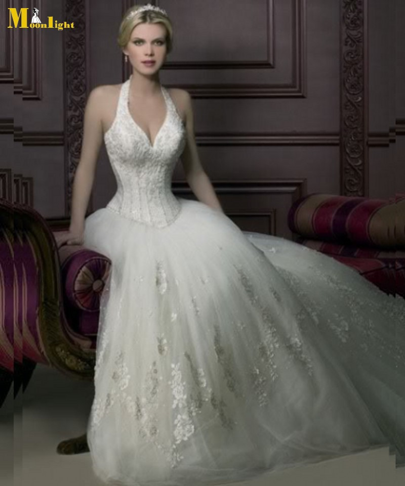 Corset Wedding Gown
 wedding dresses YW032 Free Shipping Affordable y Halter
