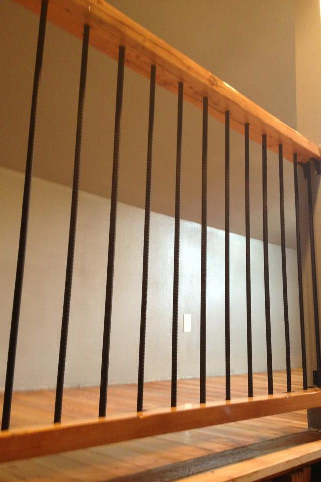 Cost To Paint Deck Railing
 Inexpensive spindles Rebar spray painted black My