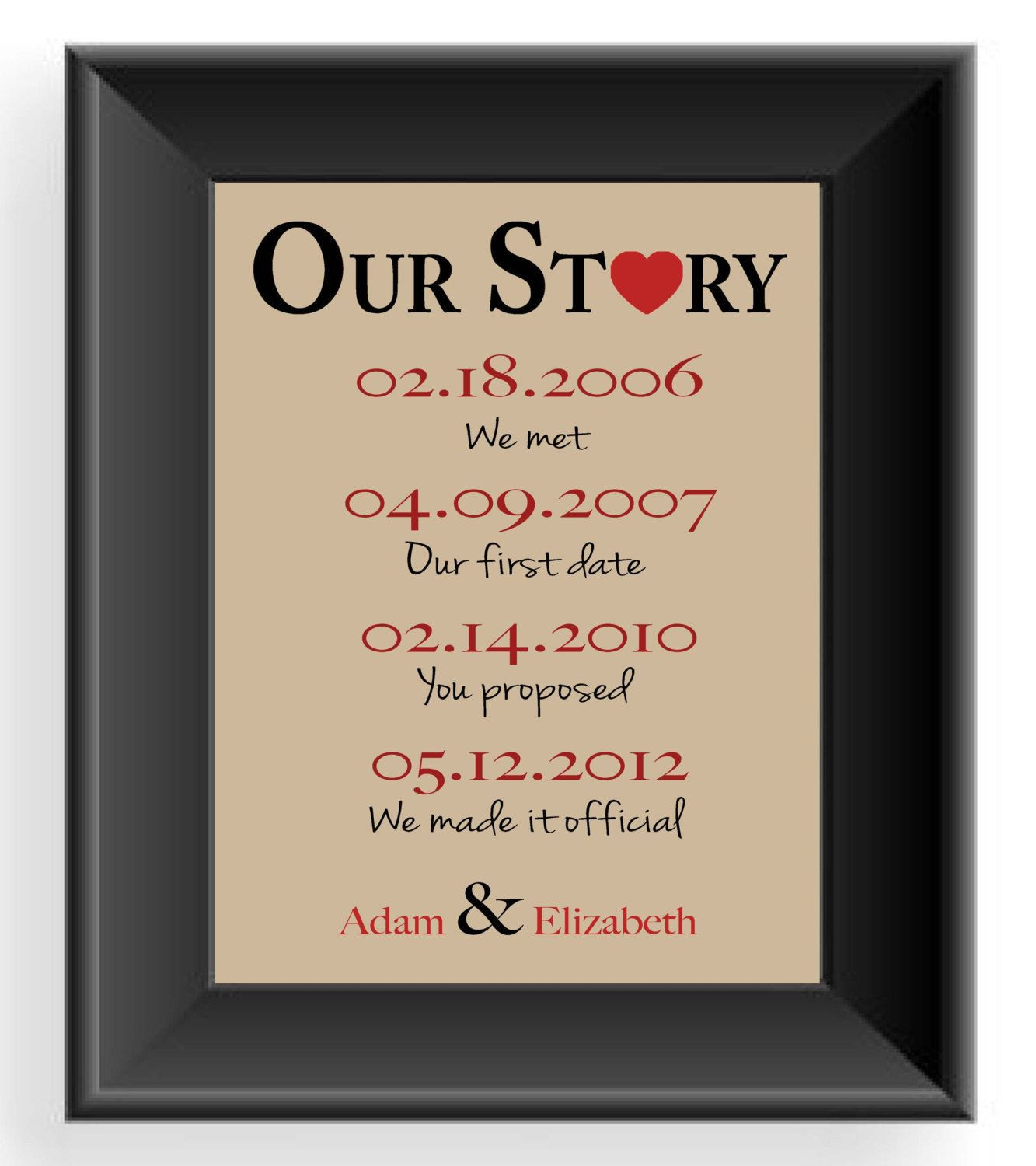 Couple Gift Ideas For Anniversary
 Valentine s Day Gift Important Dates Wedding Gift for