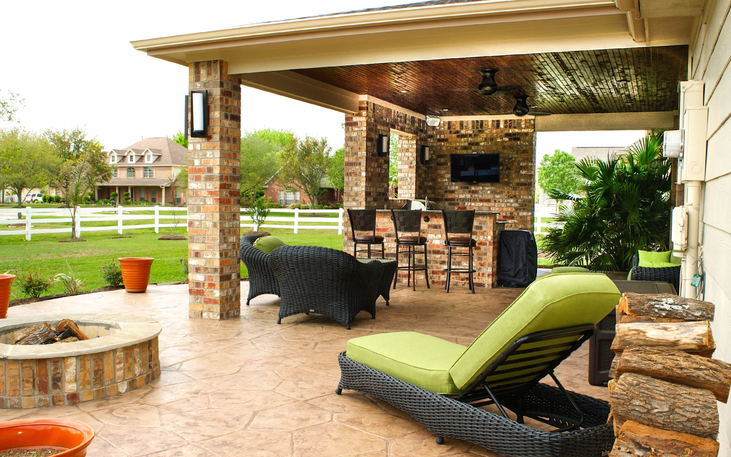 Covered Outdoor Kitchen Plans
 Patio Cover & Outdoor Kitchen in Pearland Estates Texas