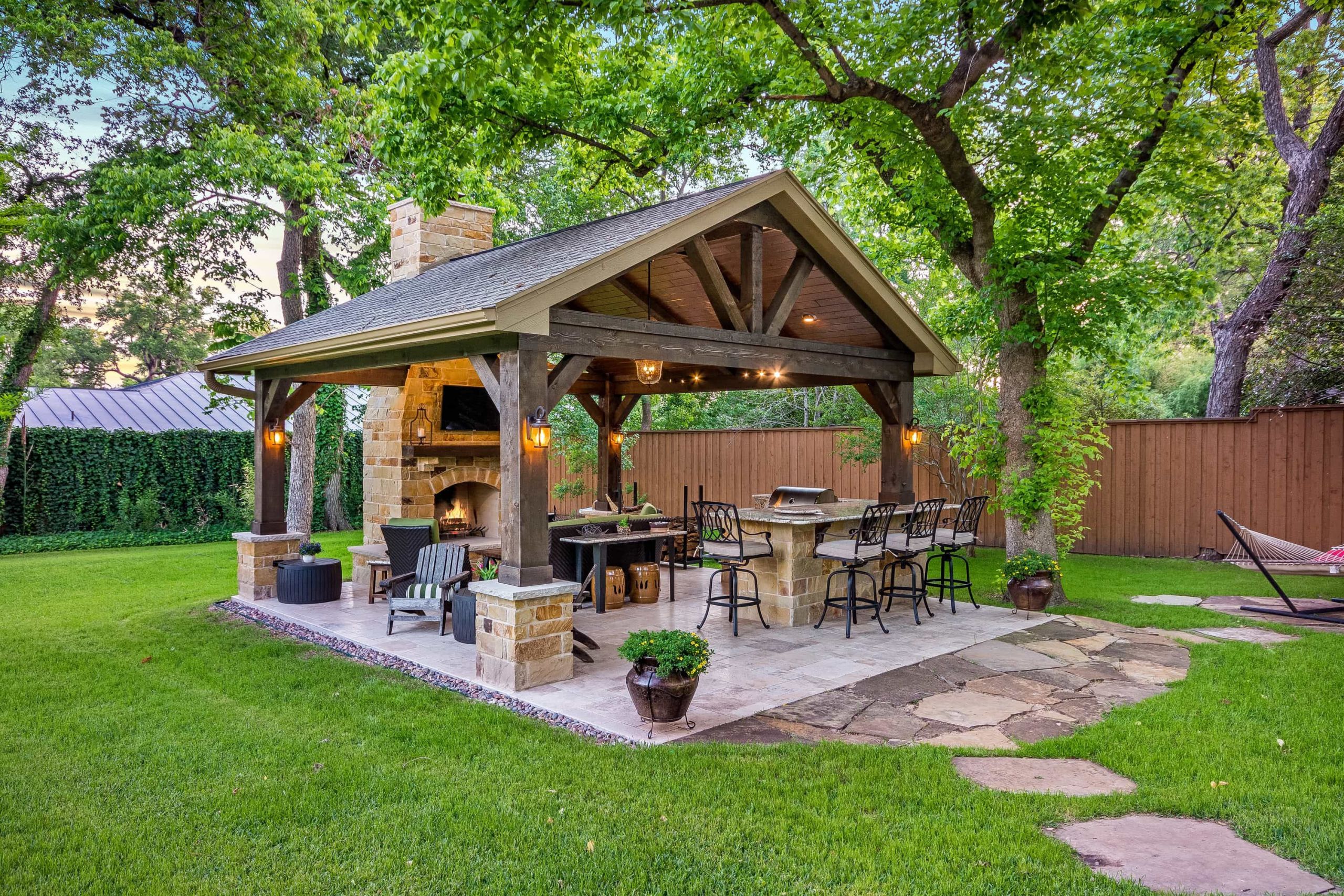 Covered Outdoor Kitchen Structures
 Detached Fireplace Covered Outdoor Patio This Standing
