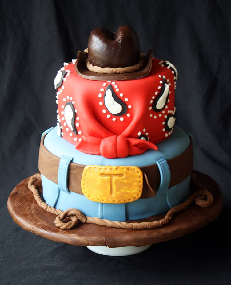 Cowboys Birthday Cake
 Cowboy Cake with Jeans Bandana & Hat
