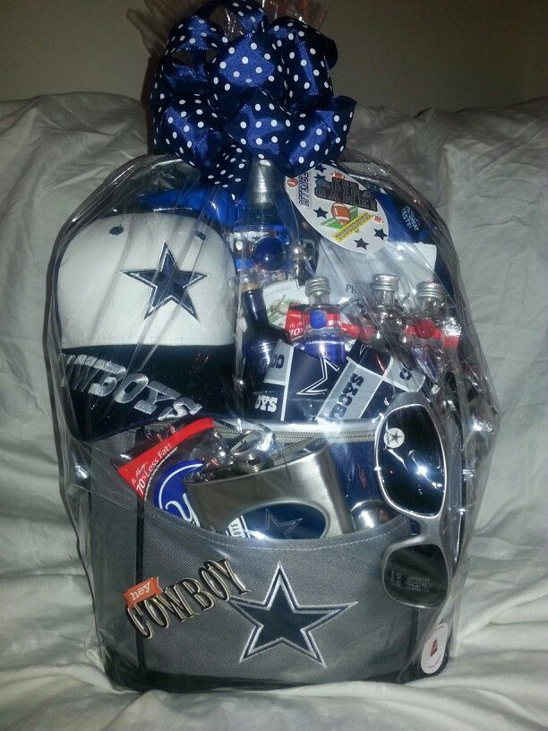 Cowboys Gift Ideas
 Dallas Cowboy basket Cooler is filled with beer