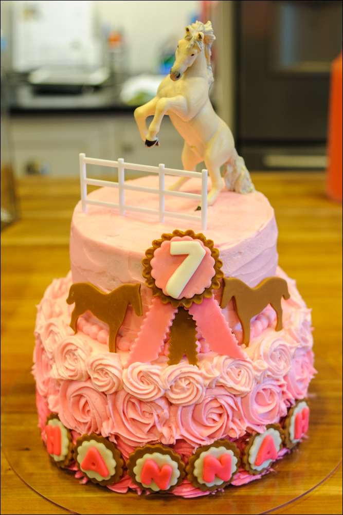 Cowgirl Birthday Cakes
 Pink Rose Swirls and Pony Birthday Party