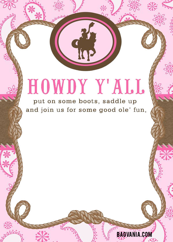 Cowgirl Birthday Invitations
 FREE Cowgirl Birthday Invitations – FREE Printable