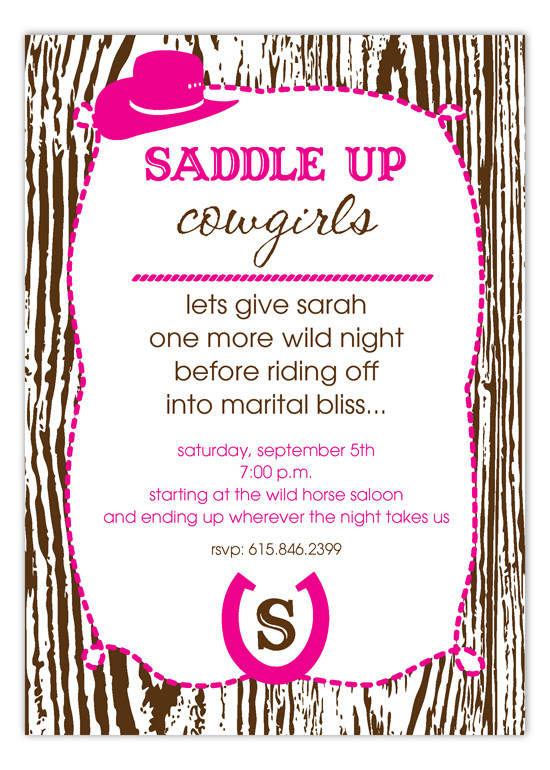 Cowgirl Birthday Invitations
 Hot Pink Girls Cowgirl Invitation