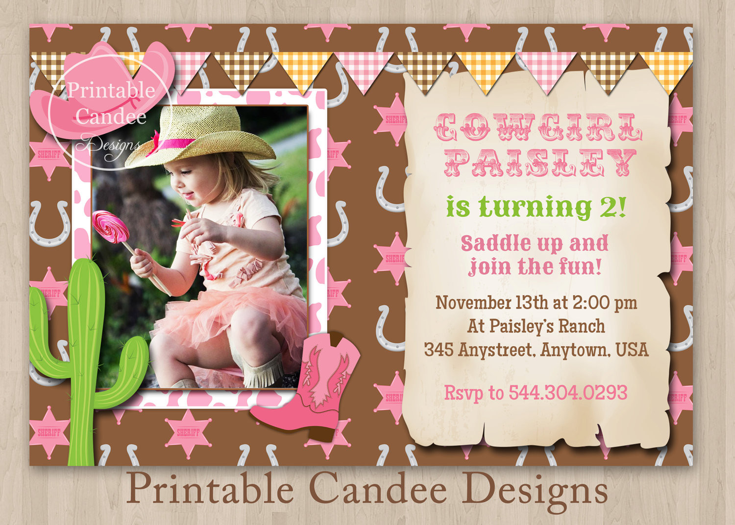 Cowgirl Birthday Invitations
 Unavailable Listing on Etsy
