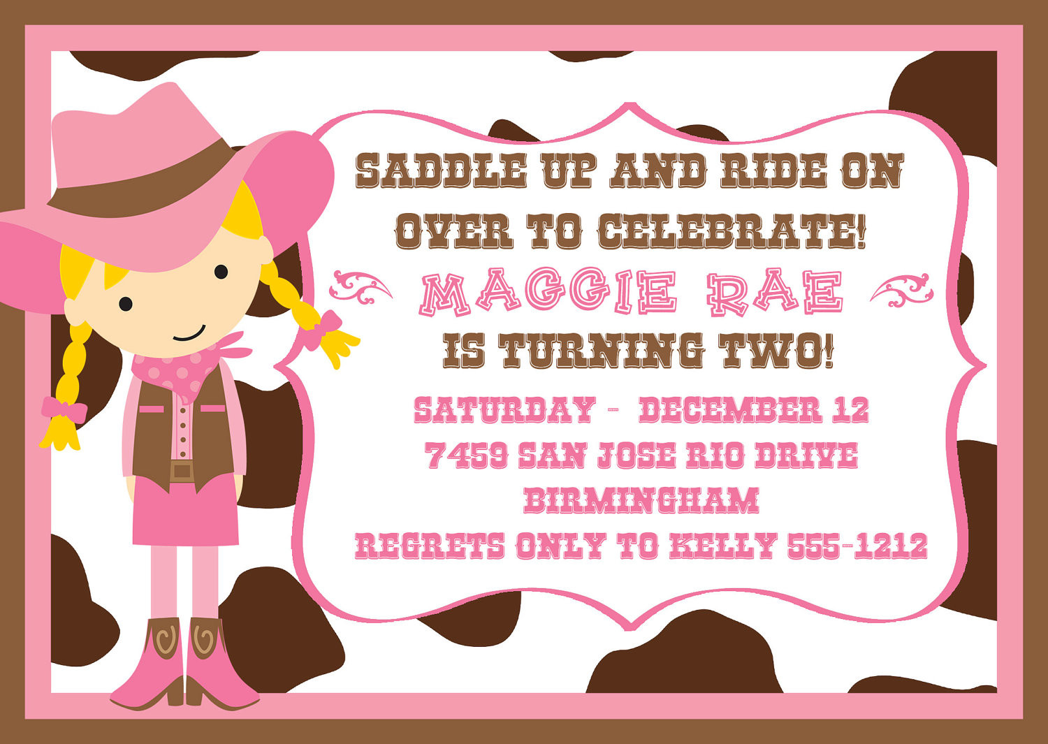 Cowgirl Birthday Invitations
 Cowgirl Birthday Party Invitations – Bagvania FREE