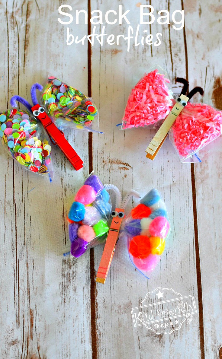 Craft For Kids
 An Easy Butterfly Craft for Kids to Make Using Snack Bags