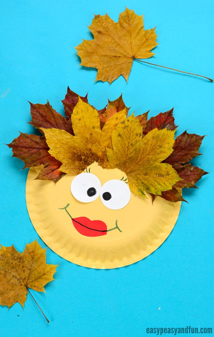 Crafting With Kids
 Leaf Face Paper Plate Craft Easy Peasy and Fun