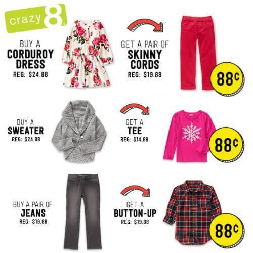 Crazy 8 Kids Fashion Line
 Crazy 8 Kids Clothing Buy 1 Get 1 for $0 08 Sale FREE