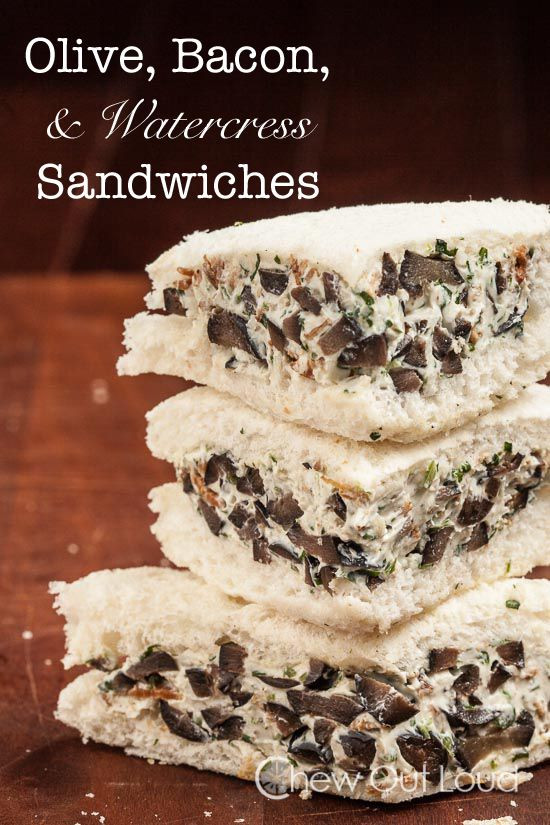 Cream Cheese And Olive Sandwiches
 Olive Bacon and Watercress Sandwiches Perfect finger