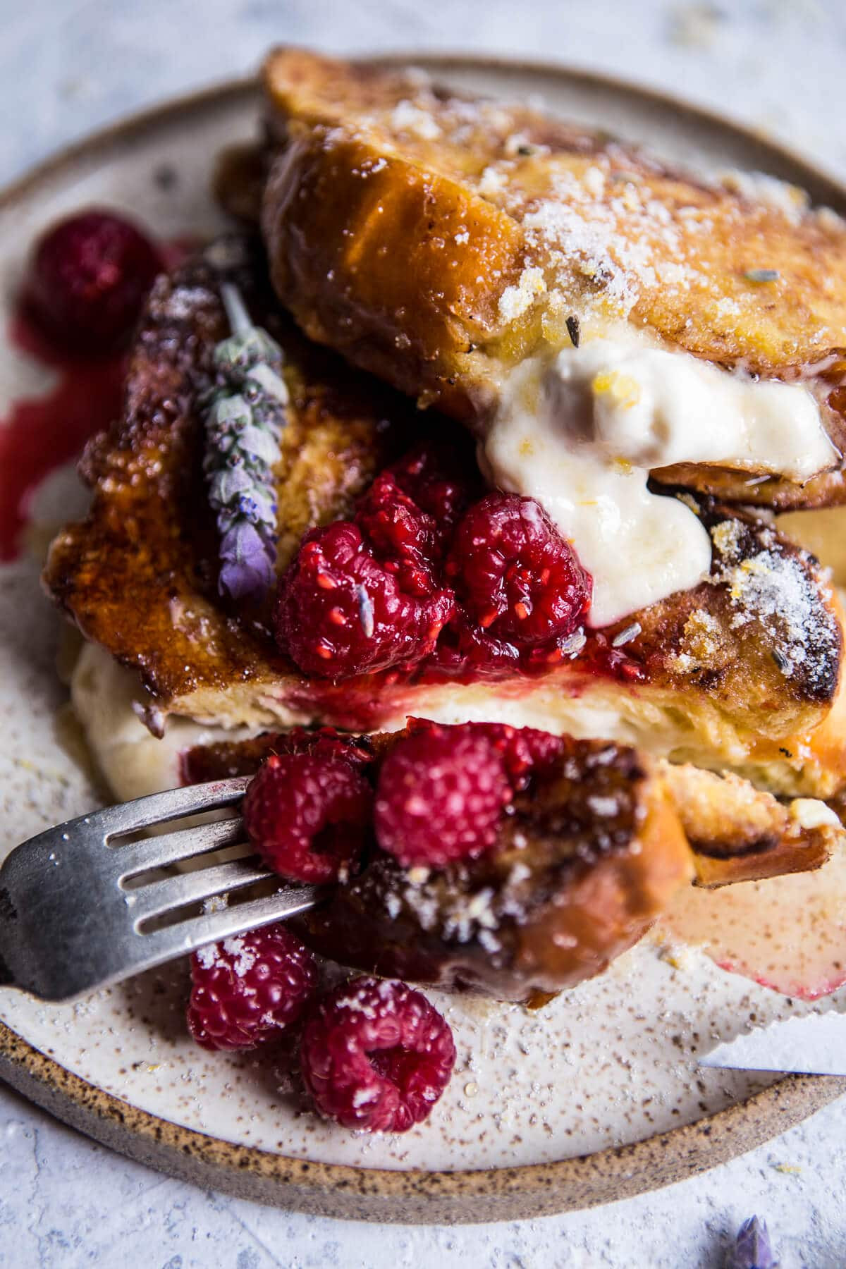 Cream Cheese Stuffed French Toast
 Whipped Cream Cheese Stuffed French Toast with Raspberries
