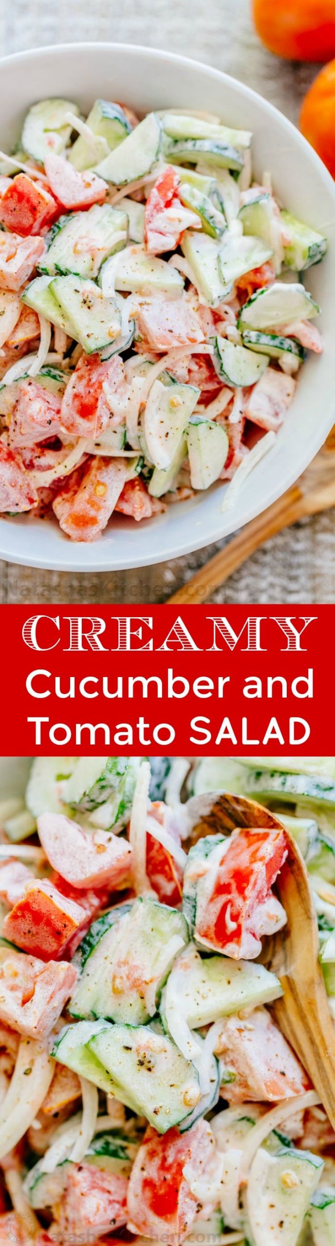 Creamy Cucumber Tomato Salad
 Creamy Cucumber and Tomato Salad
