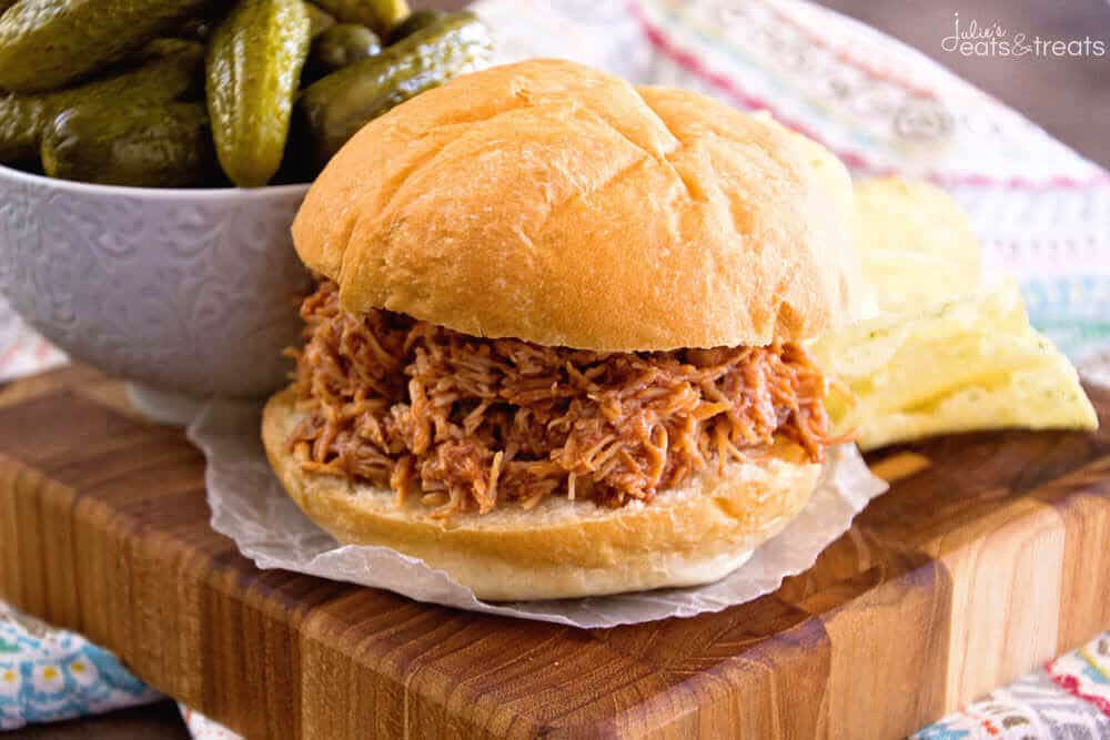 Crockpot Chicken Sandwiches
 Crock Pot Smokey BBQ Shredded Chicken Sandwich Recipe