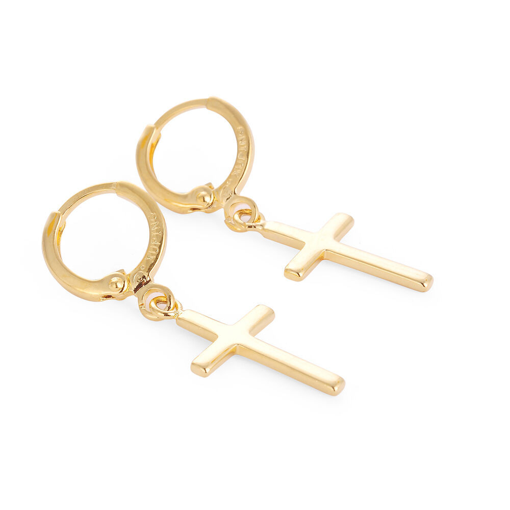 Cross Earrings Men
 24k Gold Filled Cross Stud Earrings Jewelry For Men Women
