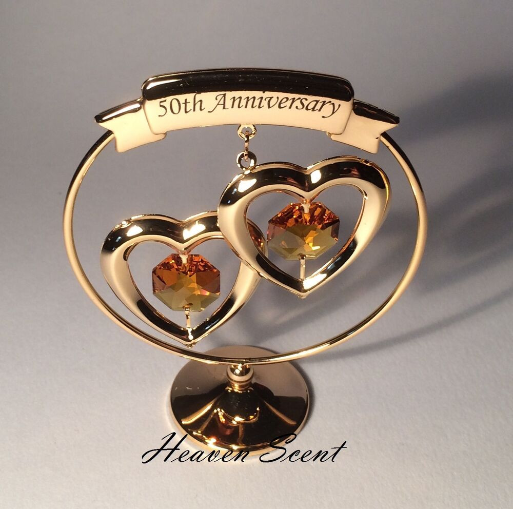 Crystal Anniversary Gift Ideas
 50th Golden Wedding Anniversary Gift Ideas Gold Plated