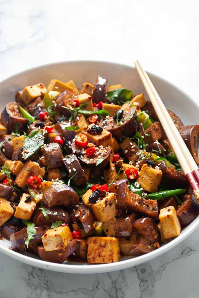 Cubed Tofu Recipes
 Spicy black bean tofu and eggplant Recipe