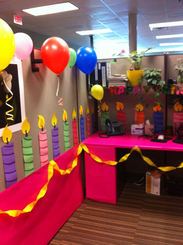 Cubicle Birthday Decorations
 Birthday cake cubicle