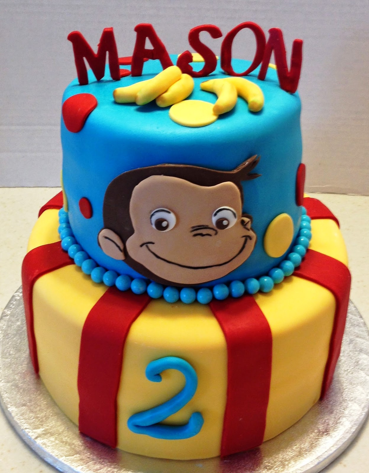 Curious George Birthday Cake
 MaryMel Cakes A Curious George 2nd Birthday