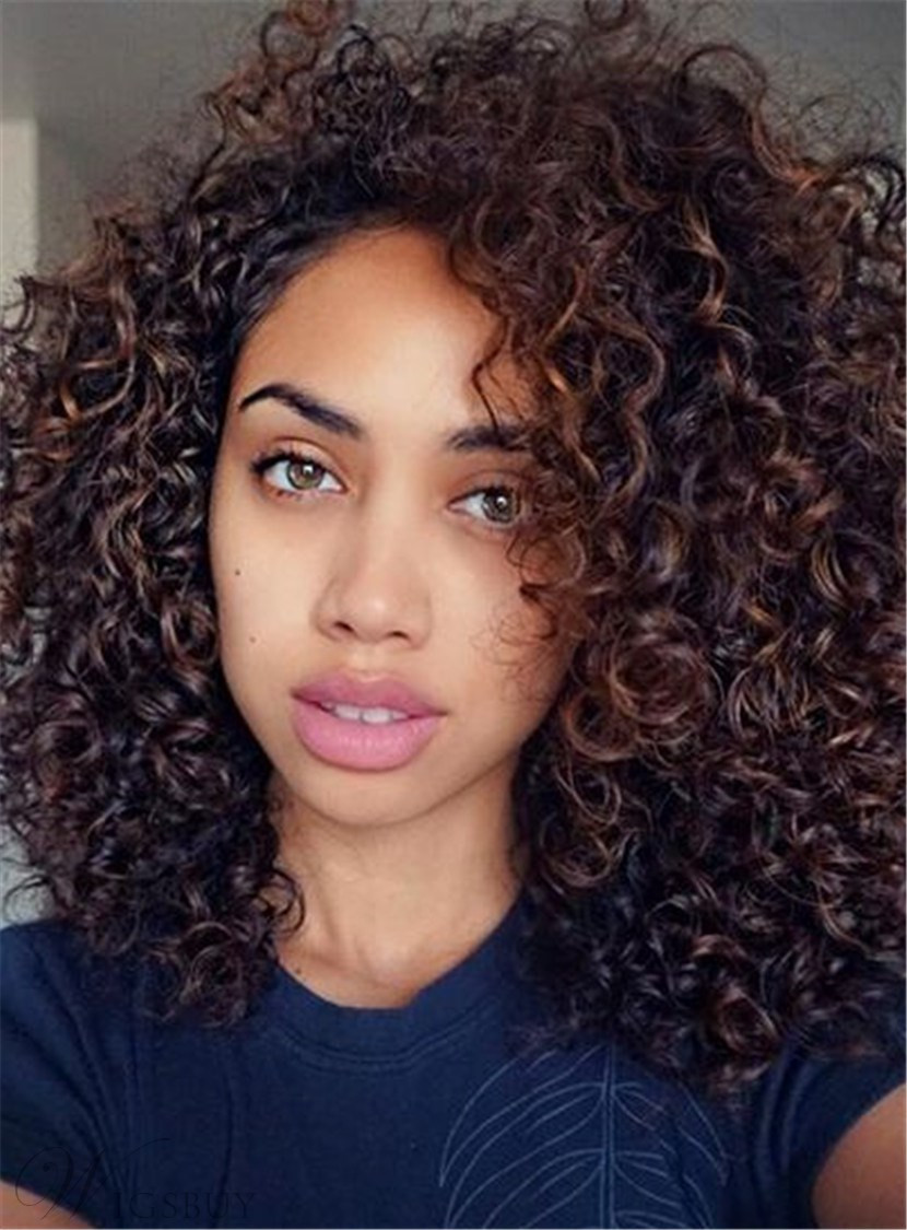 Curly Crochet Hairstyles
 Trendy Long Round Layered Curly Hair Lace Front Synthetic
