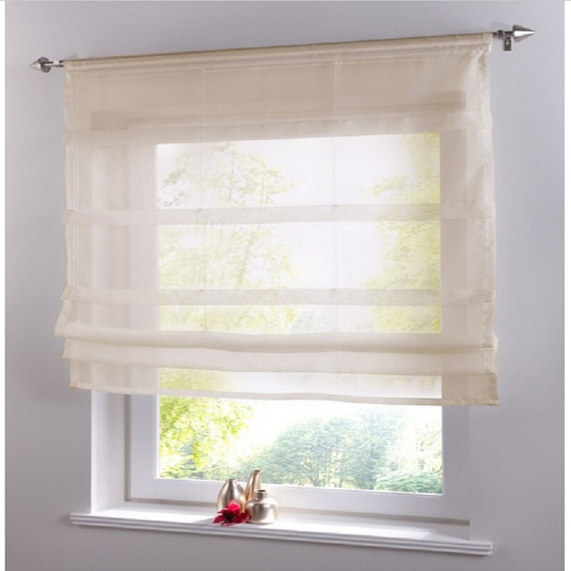 Curtain Kitchen Window
 Short Voile Kitchen Curtains Solid Sheer Cortina Blinds