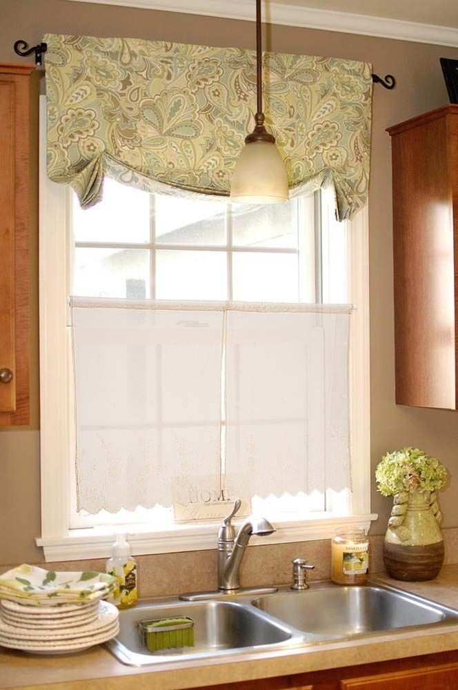 Curtain Kitchen Window
 2pc 26 4" Coffee Floral Polka Dot Polyester Window Curtain