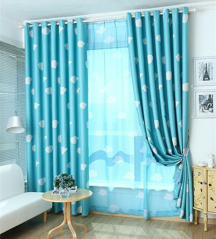 Curtains For Kids Room
 Blockout Blackout Eyelet Curtains Blue Drapes Kids Baby