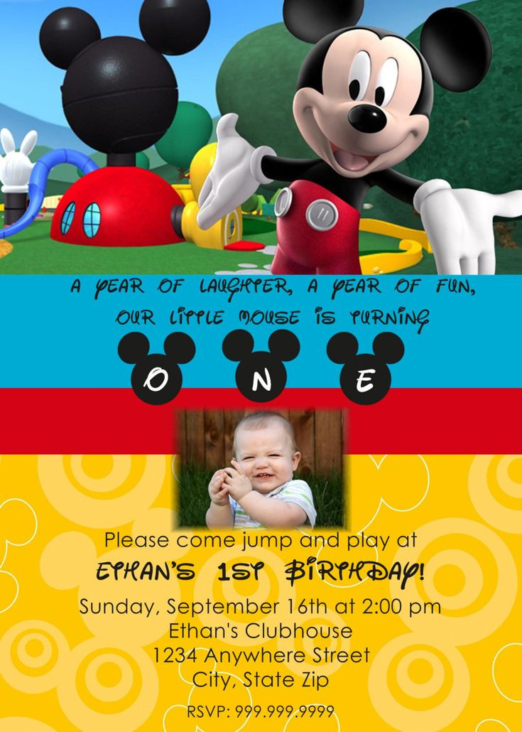 Custom Mickey Mouse Birthday Invitations
 Mickey Mouse Clubhouse Printable Invi…